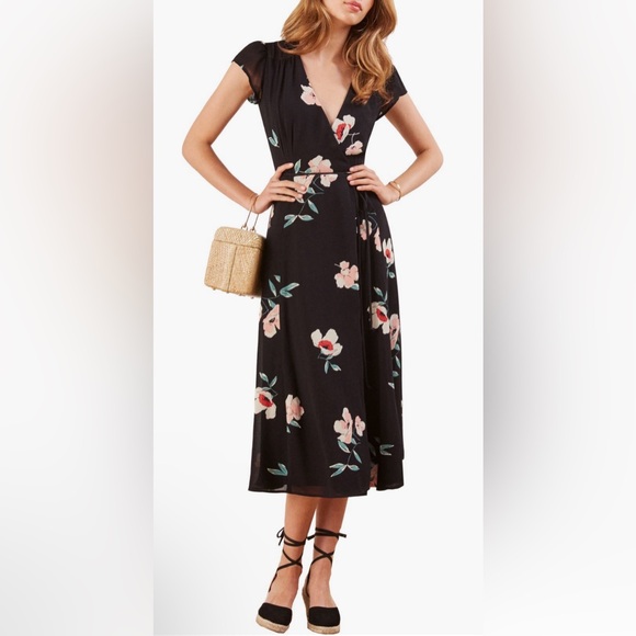 Reformation | Dresses | Reformation Carina Floral Midi Wrap Dress Size  Small | Poshmark